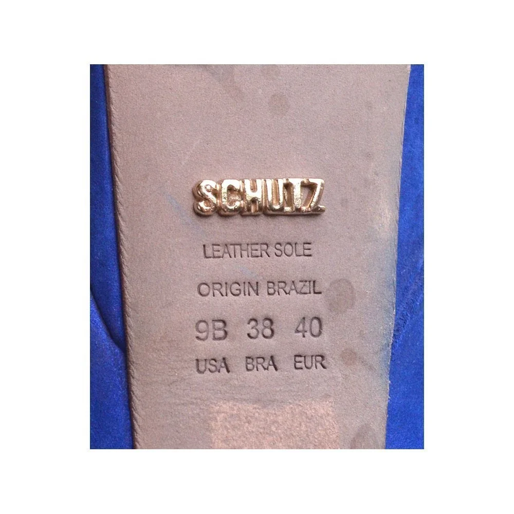 Schutz Santana Cobalt Peep Toe Stiletto Pumps 40 / 9 B